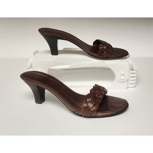 Harold's Tania Brown Leather Slide Sandals Size 6M